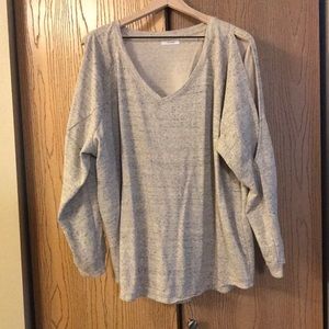 Oatmeal sweater with cutout sleeves